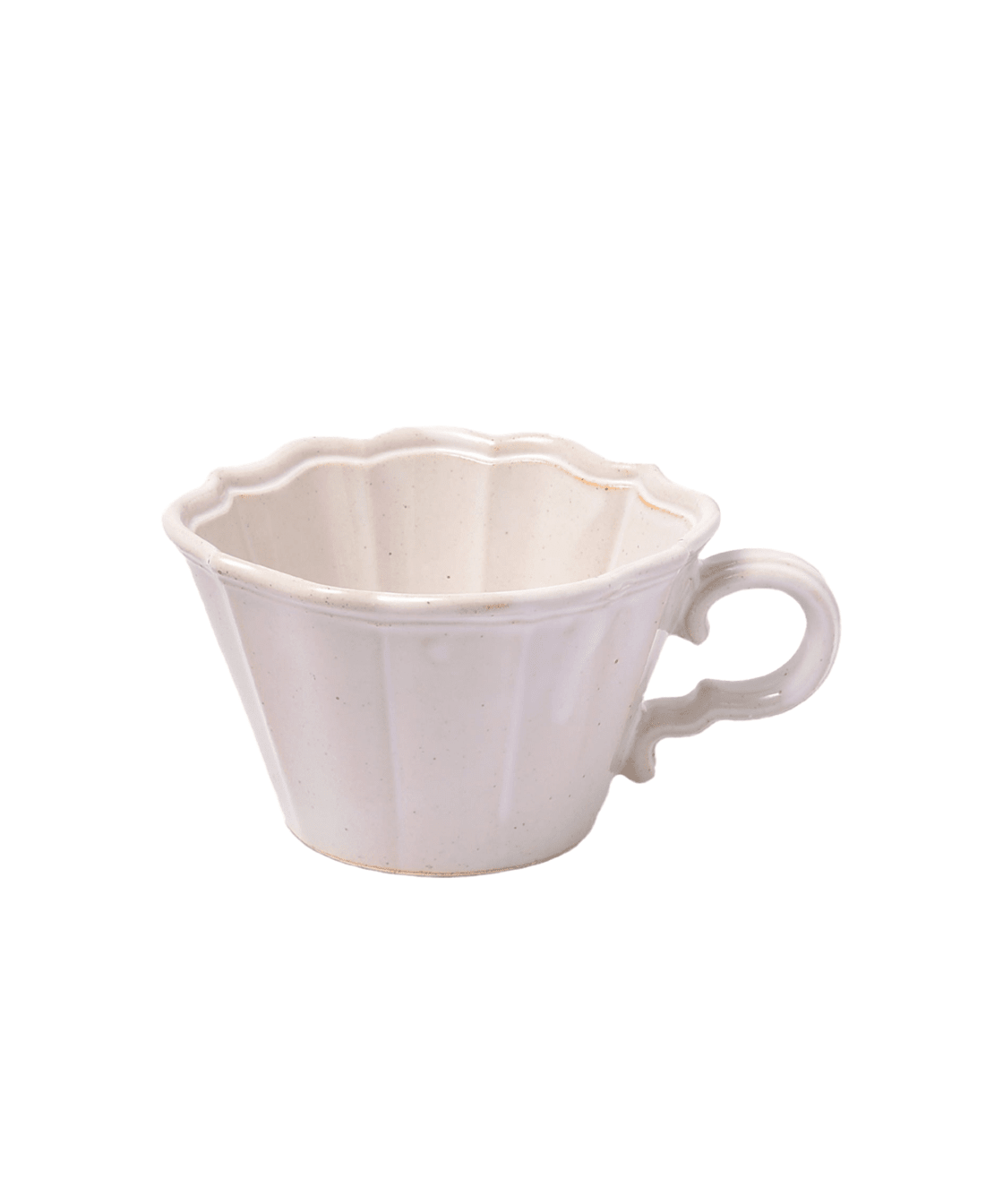 White Japanese Scalloped Stoneware Mug - Faire Living