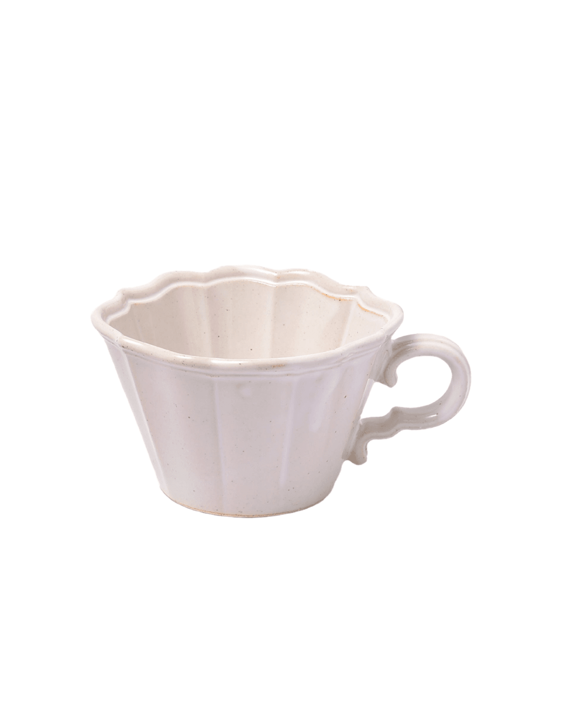 White Japanese Scalloped Stoneware Mug - Faire Living