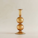 Egyptian Blown Glass Bubble Candle Holders in Cinnamon