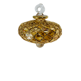 Egyptian Glass Amber Diamond Saucer Ornament