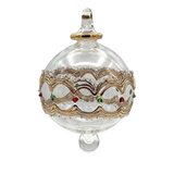 Egyptian Glass Red and Green Ball Ornament