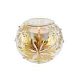 Egyptian Glass Gold Snowflake Votive Holder