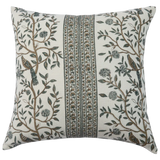 22x22 Chriya Azur Linen Blockprint Pillow