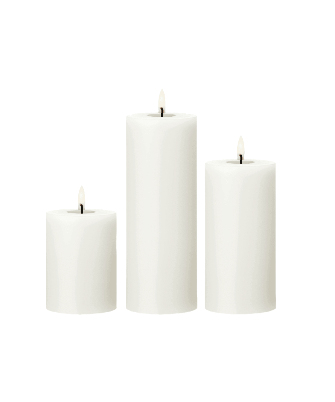 Ivory LED Wax Pillar Candles - Faire Living