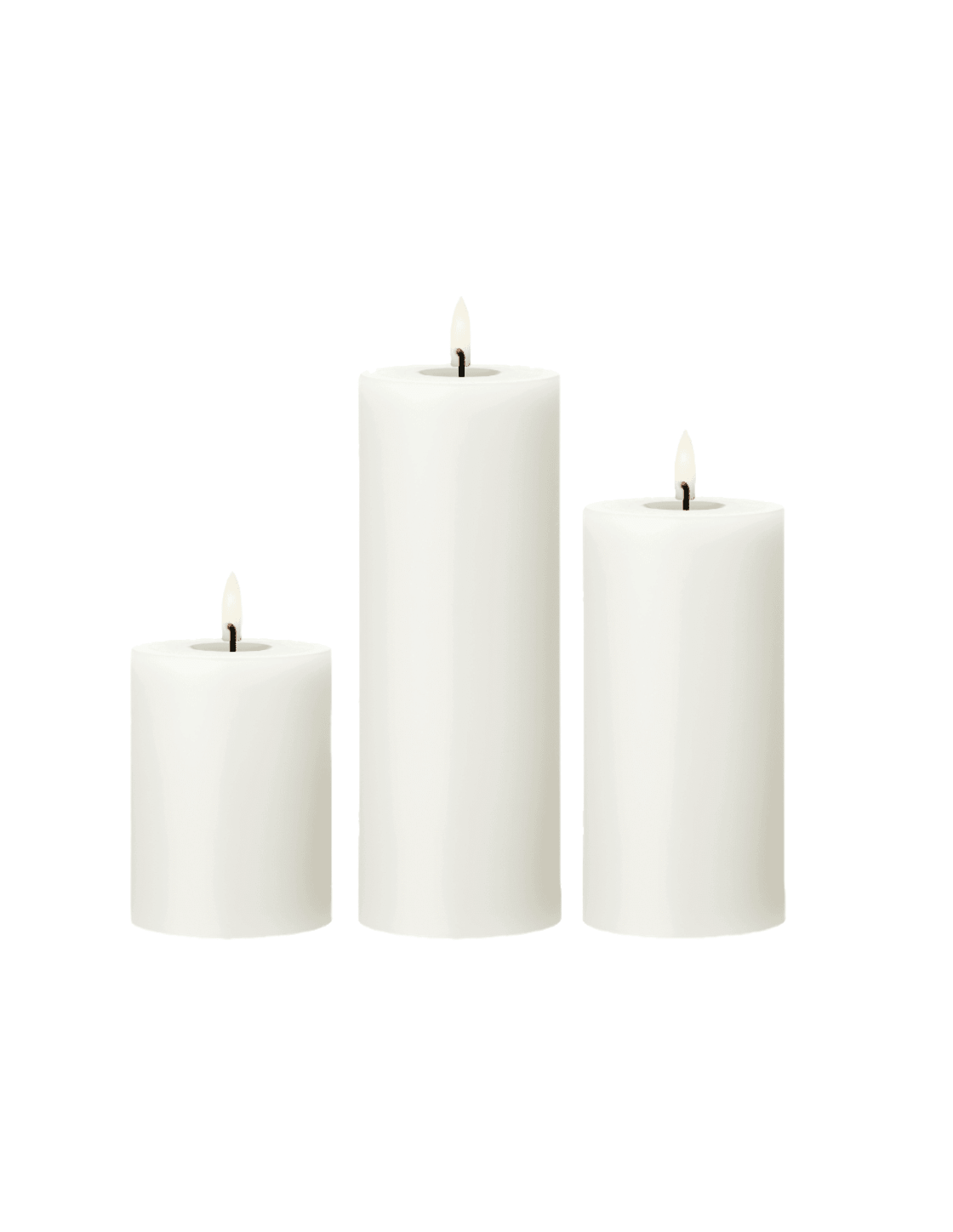 Ivory LED Wax Pillar Candles - Faire Living