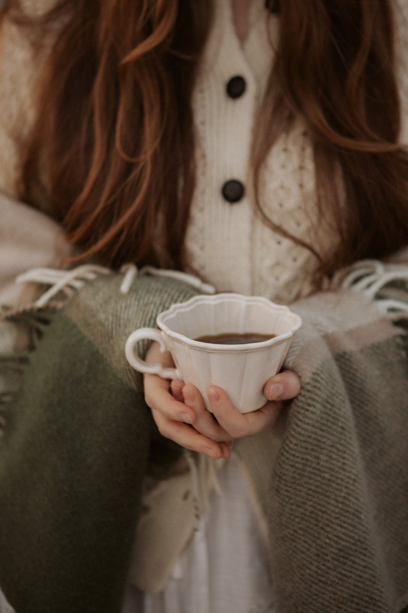 59"x72" Olive Block Check Pure Scottish Wool Throw - Faire Living