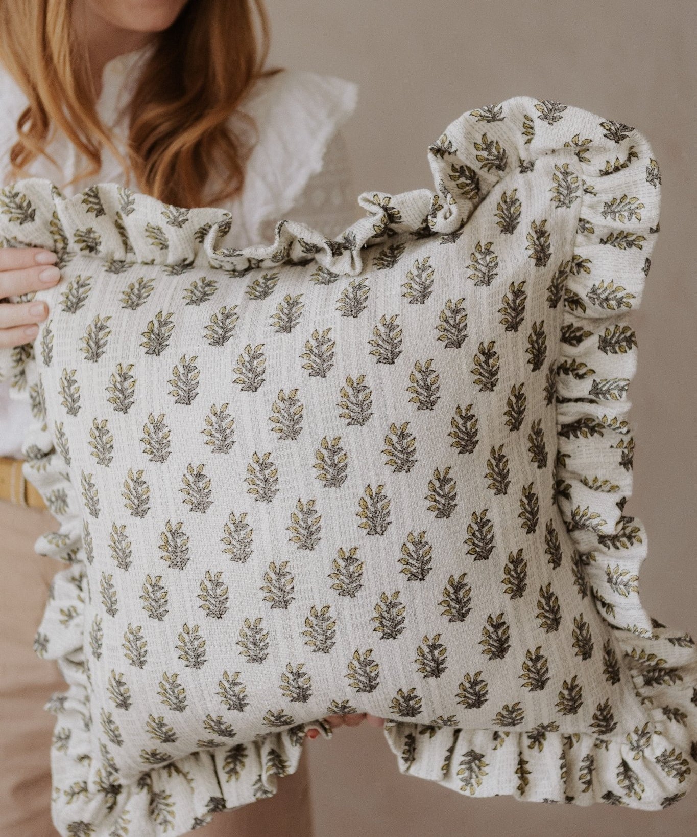 22x22 Trulli Linen Blockprint Pillow - Faire Living