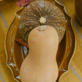 Amber Japanese Pottery Scalloped Serving Platter