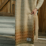 British Wool Green Ombre Throw