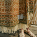 British Wool Green Ombre Throw