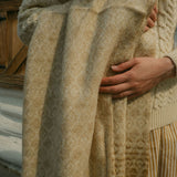 British Wool Green Ombre Throw