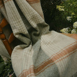 British Lambswool Green Check Throw