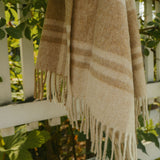 British Lambwool Neutral Check Throw