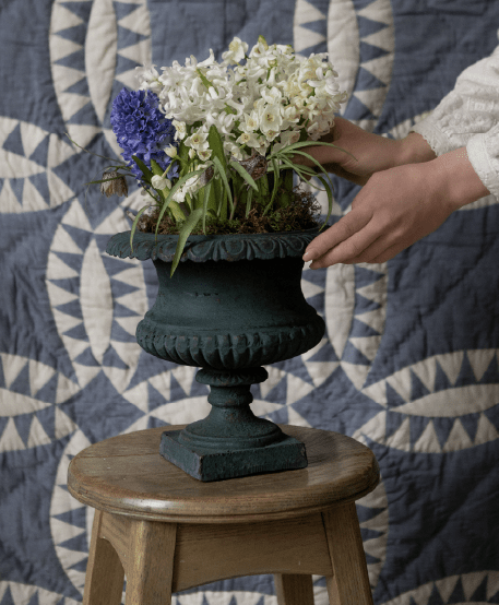 Victoria Scalloped Iron Urn - Faire Living