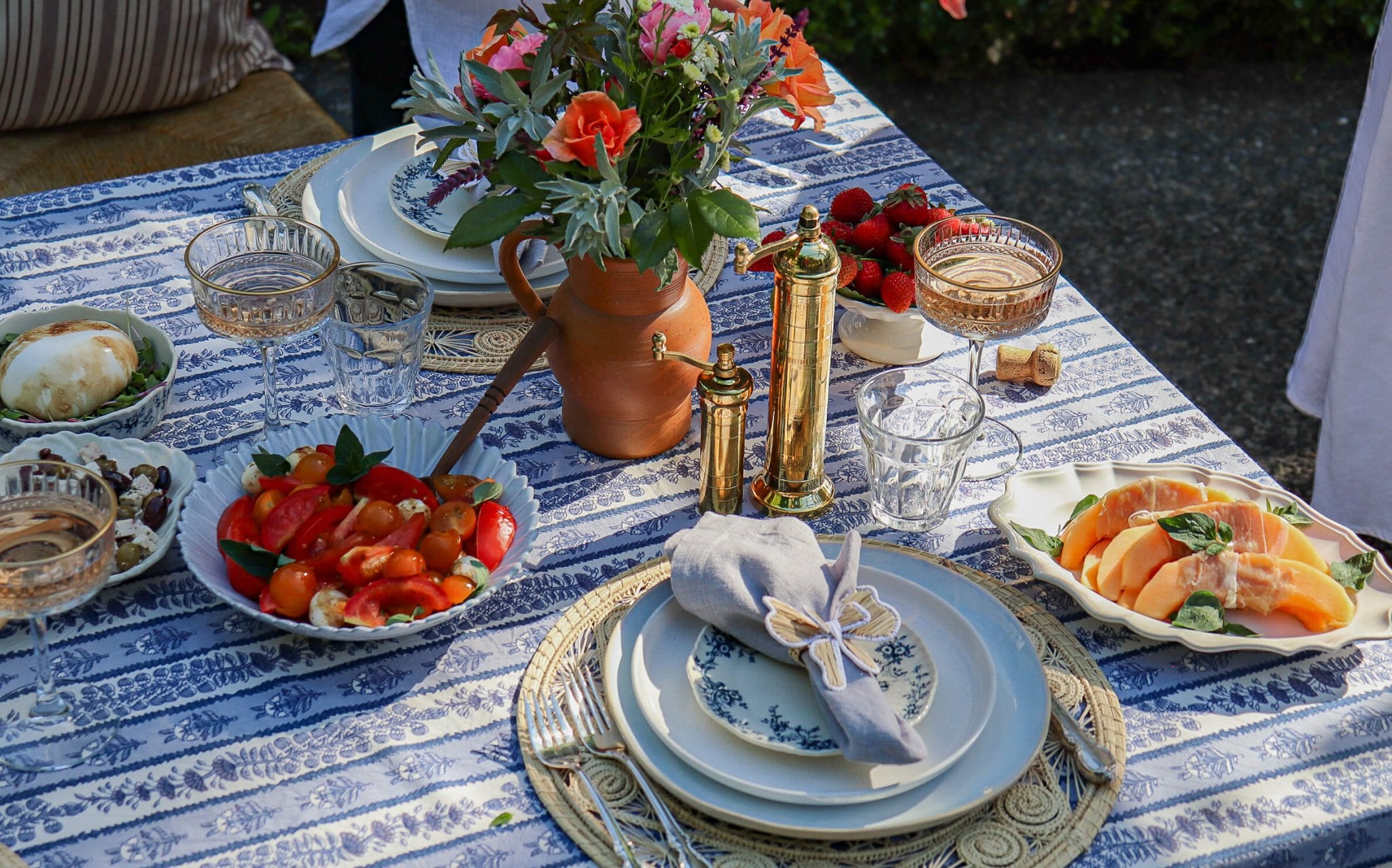 Audrey Blue Floral Dessert Plate - Faire Living