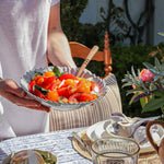 Girasole Grey Floral Serving Bowl - Faire Living