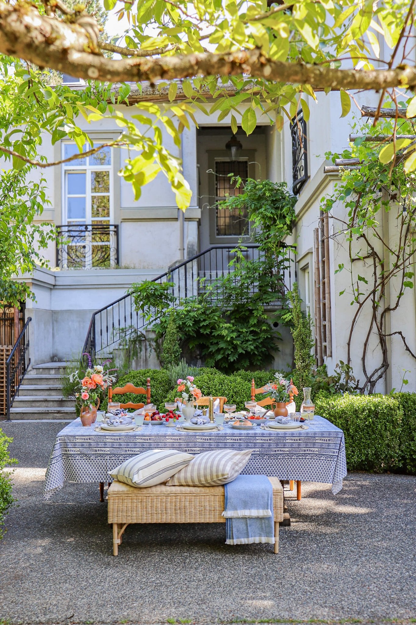 20" Greige Gingham Handwoven Cotton Cushion Cover - Faire Living