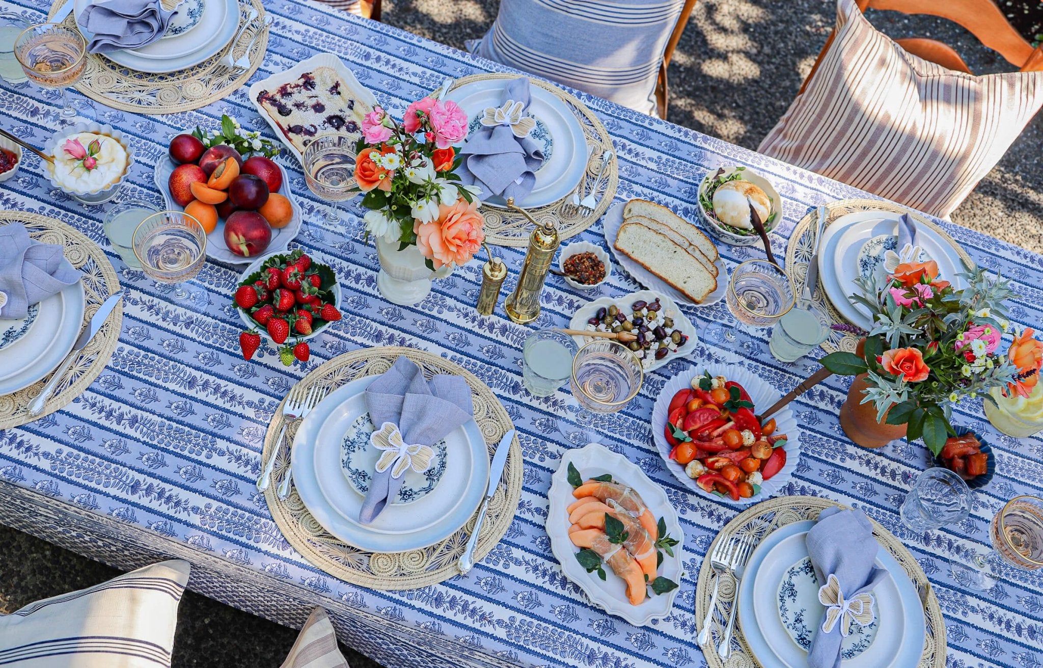 Audrey Blue Floral Dessert Plate - Faire Living
