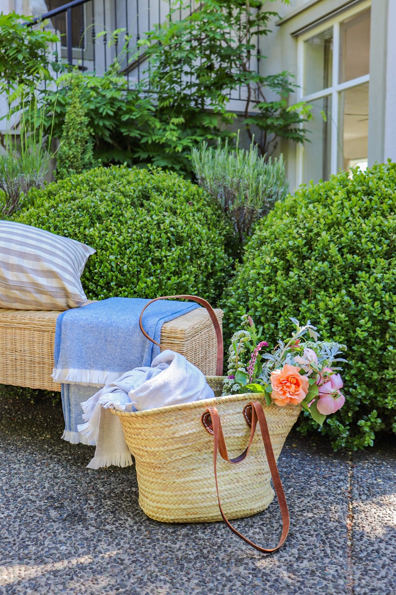 20" Greige Gingham Handwoven Cotton Cushion Cover - Faire Living