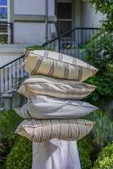 20" Chocolate Stripe Handwoven Cotton Cushion Cover