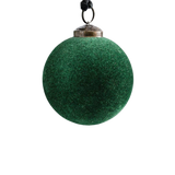 Green Velvet Covered Glass Hanging Bauble