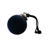 Navy Velvet Covered Glass Hanging Bauble