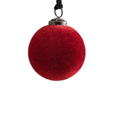 Red Velvet Covered Glass Hanging Bauble