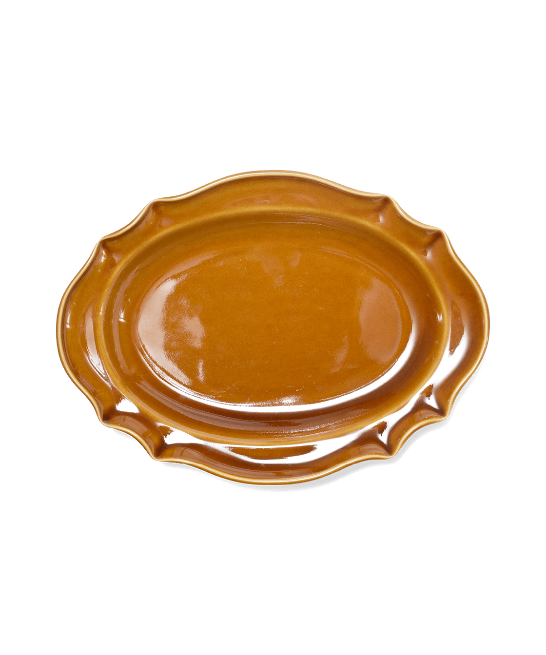Amber Japanese Pottery Scalloped Serving Platter - Faire Living
