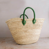 Leather Handled French Basket in Forest