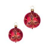 Red German Glass Christmas Bauble Ornament - Large