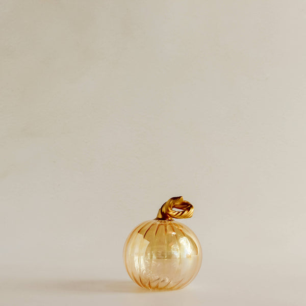 Egyptian Blown Glass Pumpkins in Gold