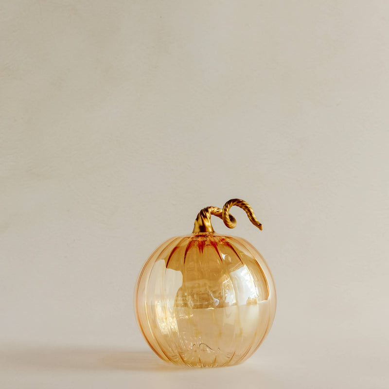 Egyptian Blown Glass Pumpkins in Gold