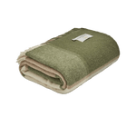 Olive Block Check Pure Scottish Wool Throw - Faire Living