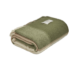 Olive Block Check Pure Scottish Wool Throw - Faire Living