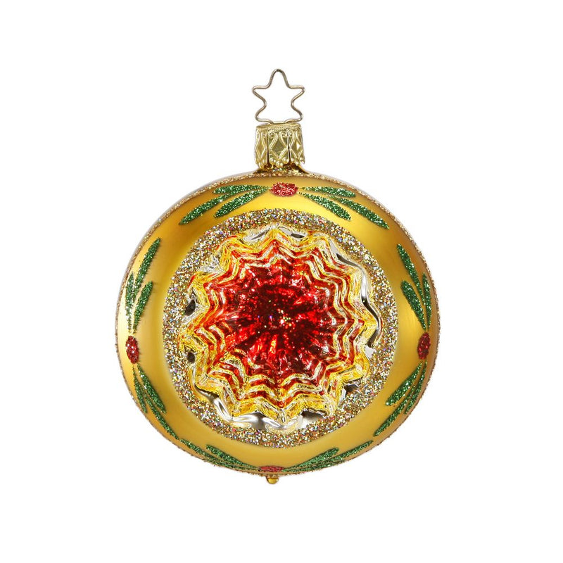 Inge-Glas Holly Reflector Glass Ornament 2.4"