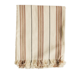 49x63" Chocolate Stripe Handwoven Throw