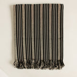 49x63" Black Stripe Handwoven Throw