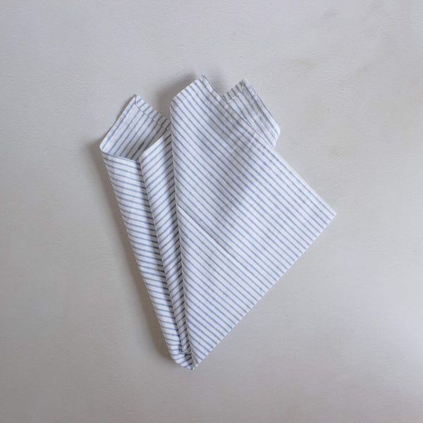 Cornflower Stripe Cotton Napkin Set 4 - Faire Living