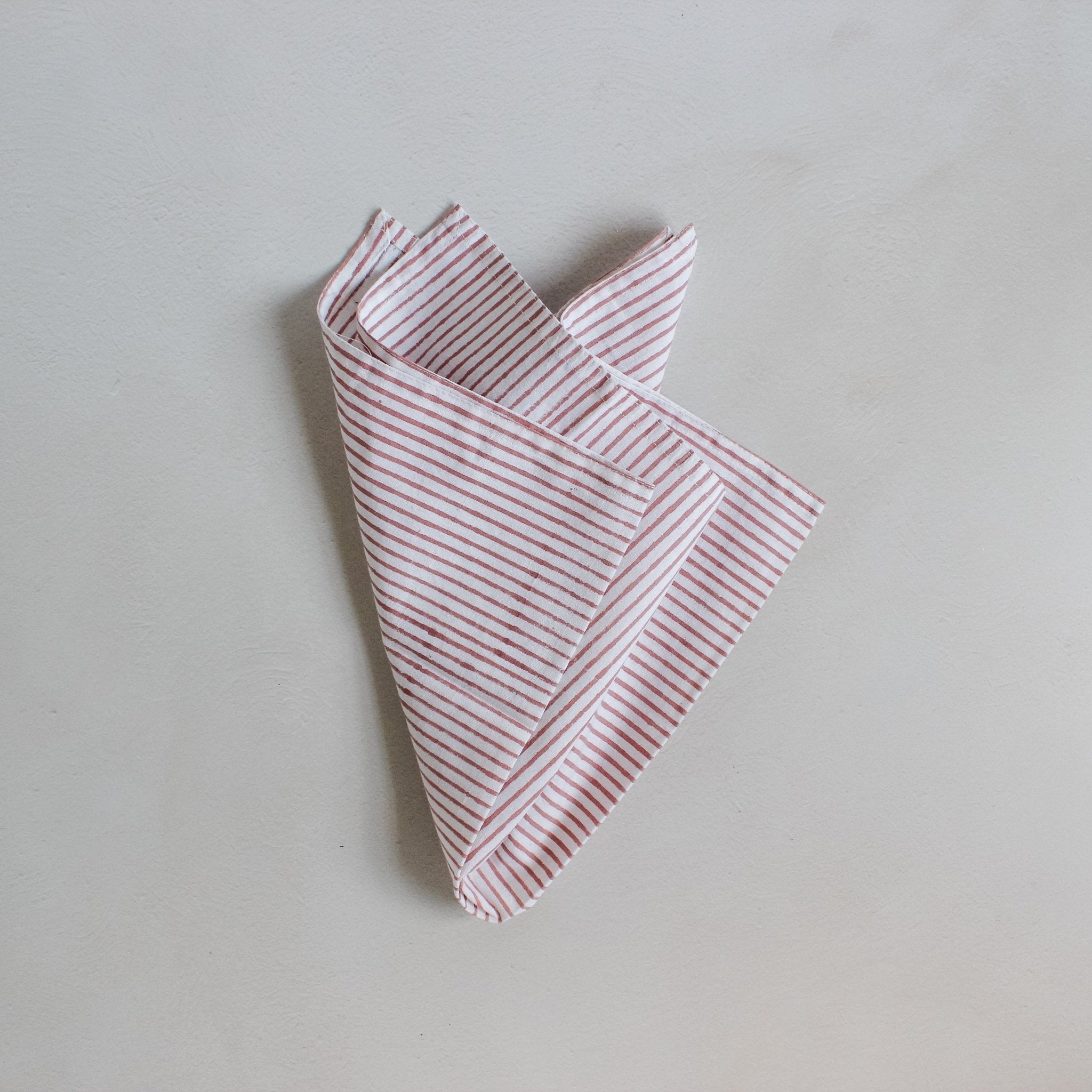 Rose Stripe Cotton Napkin Set 4 - Faire Living