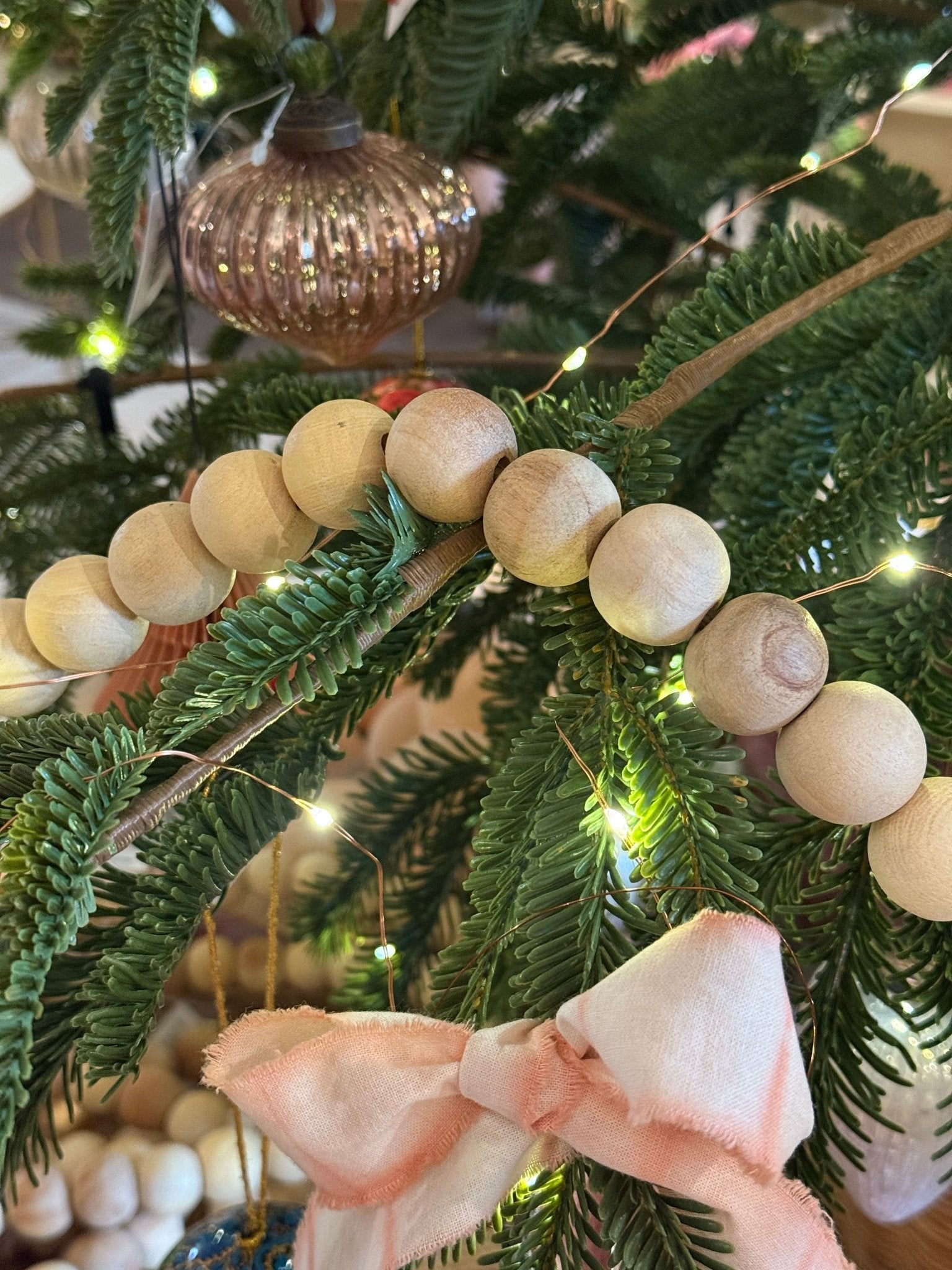 Wooden Bead Tree Garland - Faire Living