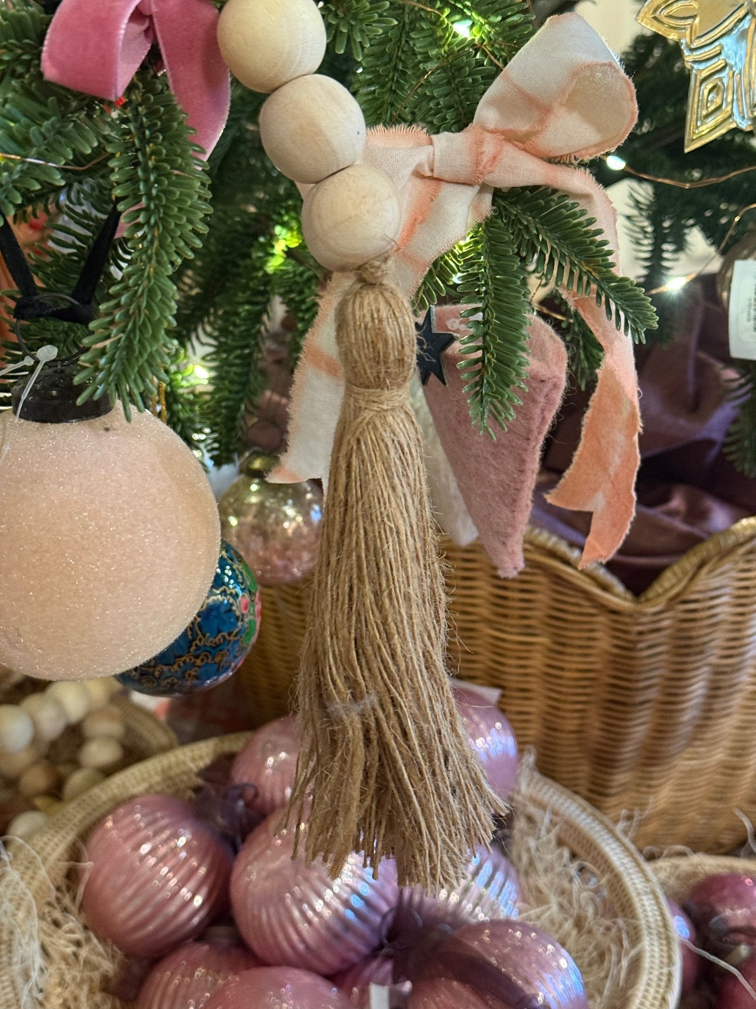 Wooden Bead Tree Garland - Faire Living