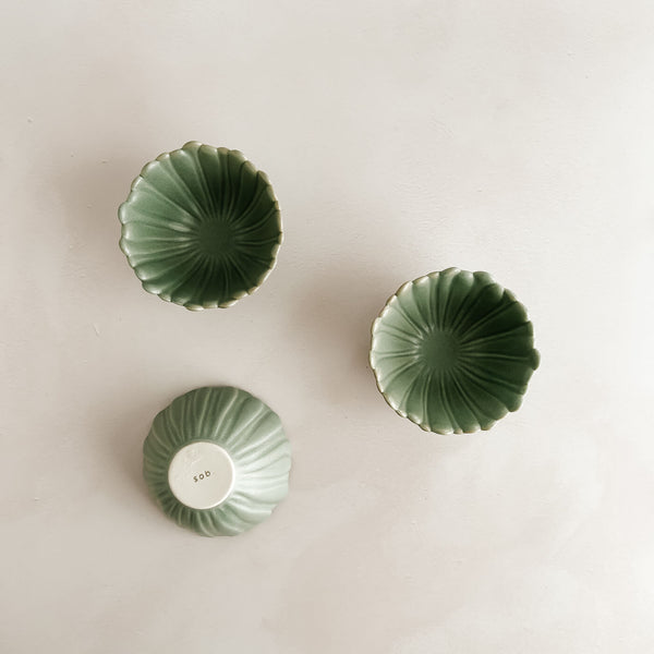 Japanese Pottery Petite Dandelion Porcelain Bowls 