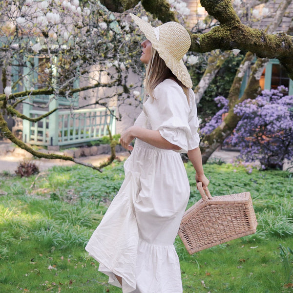 Almeria Organic Linen Dress White