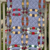 Denim Wedding Ring Cotton Patchwork Quilt