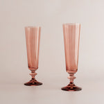 Rose Fluted Czech Champagne Glasses