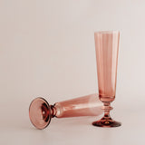 Rose Fluted Czech Champagne Glasses