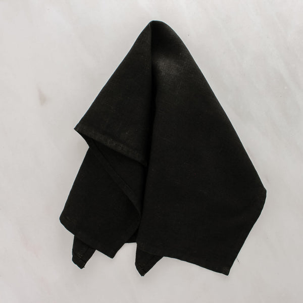 Linen Kitchen Towel in Black