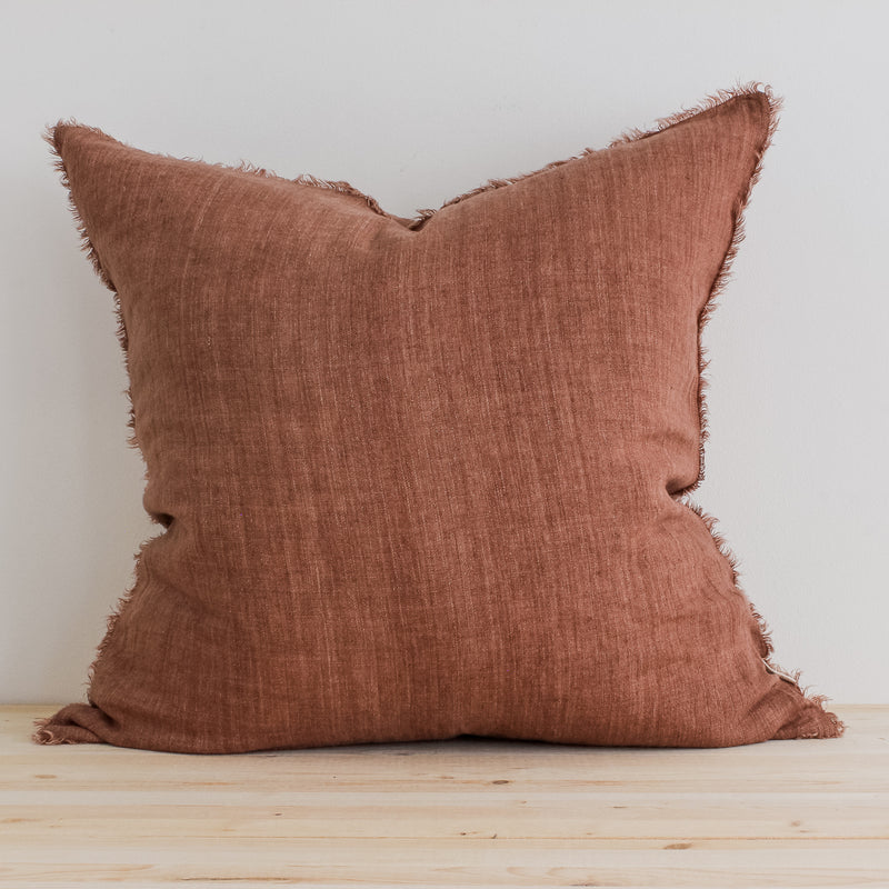 24x24 Belgian Linen Pillow in Rooibos