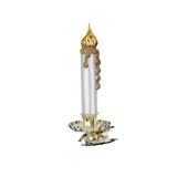 Candle Clip — Glass candle clip ornament with gold metal clip, handmade by Inge-Glas® artisans in Lauscha.