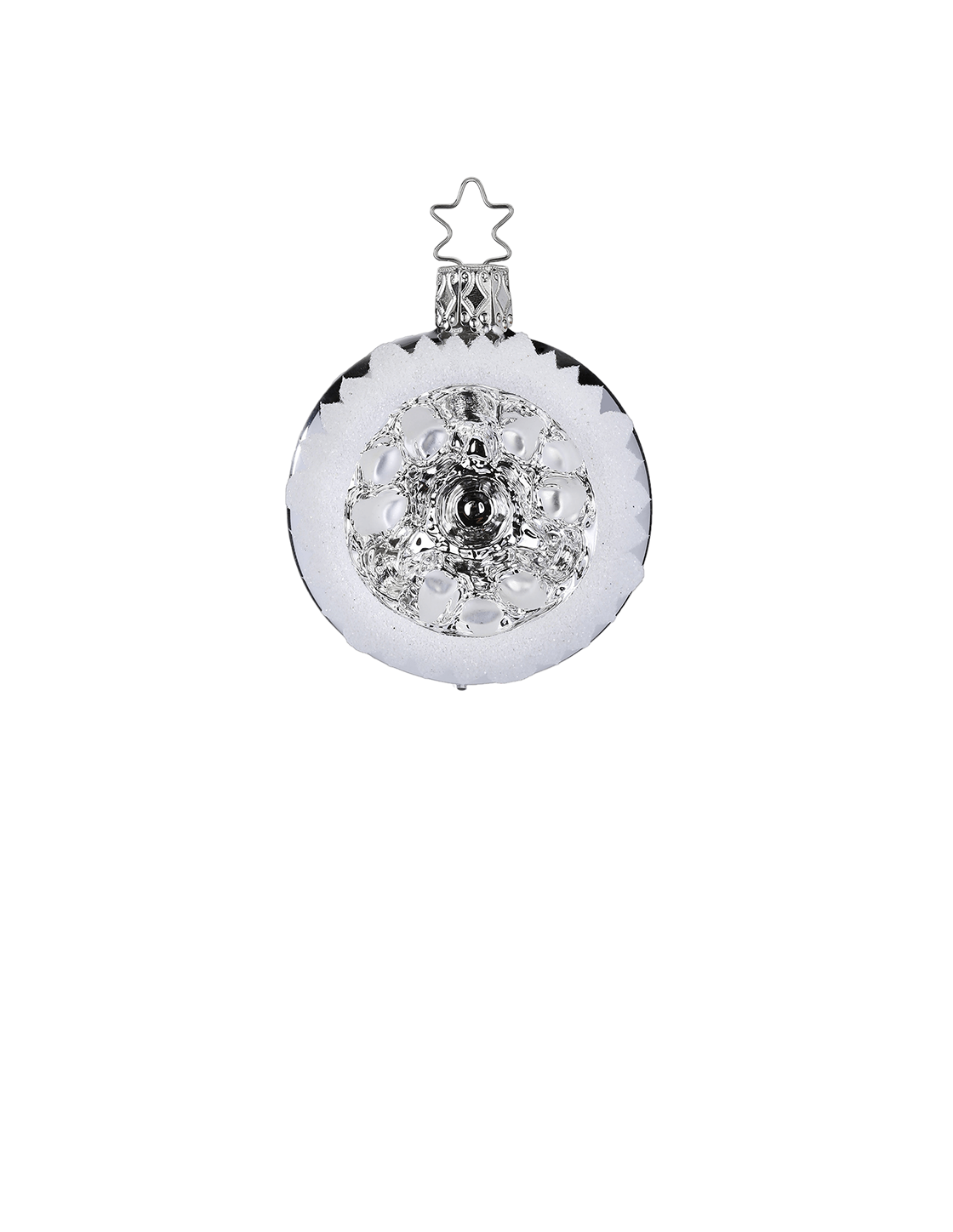 Silver Reflector — Silver frosted reflector ornament with vintage-inspired finish, handcrafted by Inge-Glas® Germany.